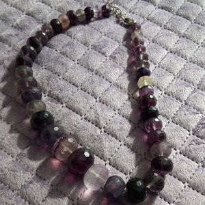 Elegant Purple and Black Beaded Necklace